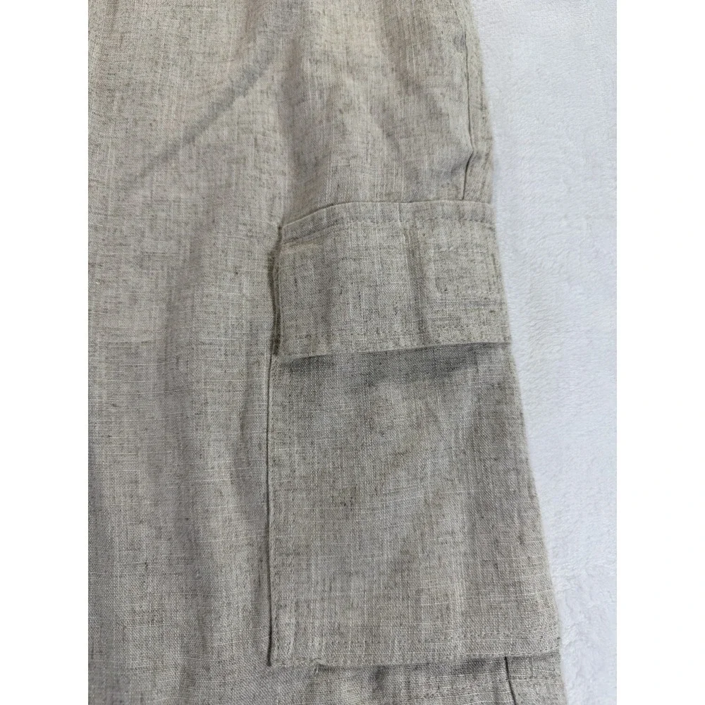 KENNETH COLE Mens M Linen Blend Shorts Beige  Pull On Coastal Natural Beachy - Picture 11 of 11